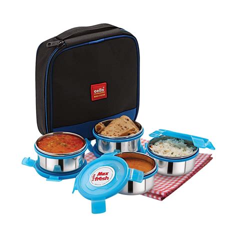 cello max fresh supremo stainless steel lunch box set|Buy Cello Max Fresh Supremo Stainless Steel Lunch Box Set, .